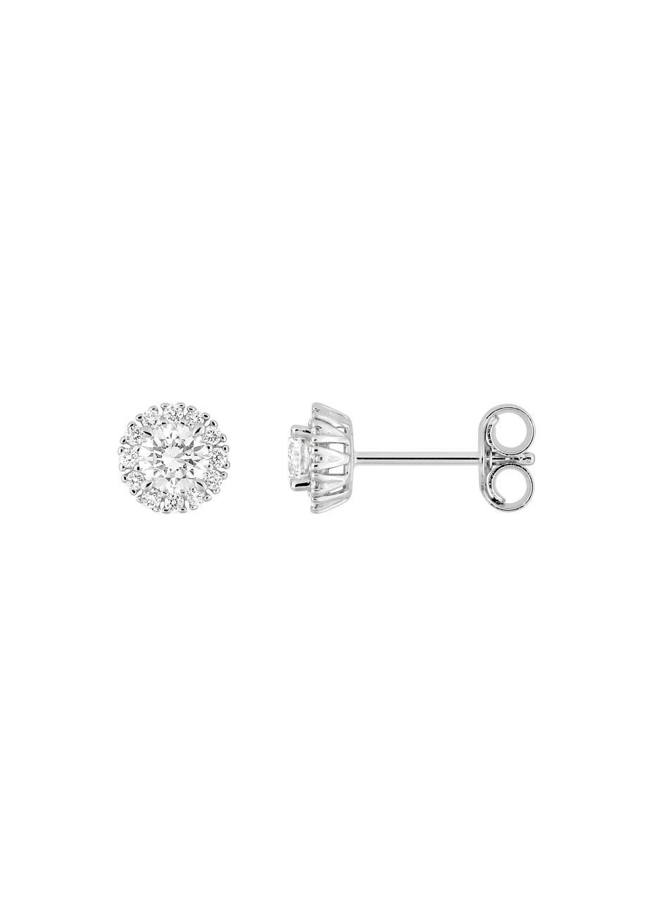 Pendientes oro blanco con diamantes de laboratorio de 0,40cts