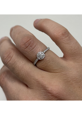 Anillo de platino con diamantes 0,55
