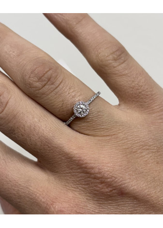 Anillo oro blanco y diamantes