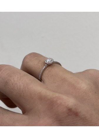 Anillo oro blanco y diamantes