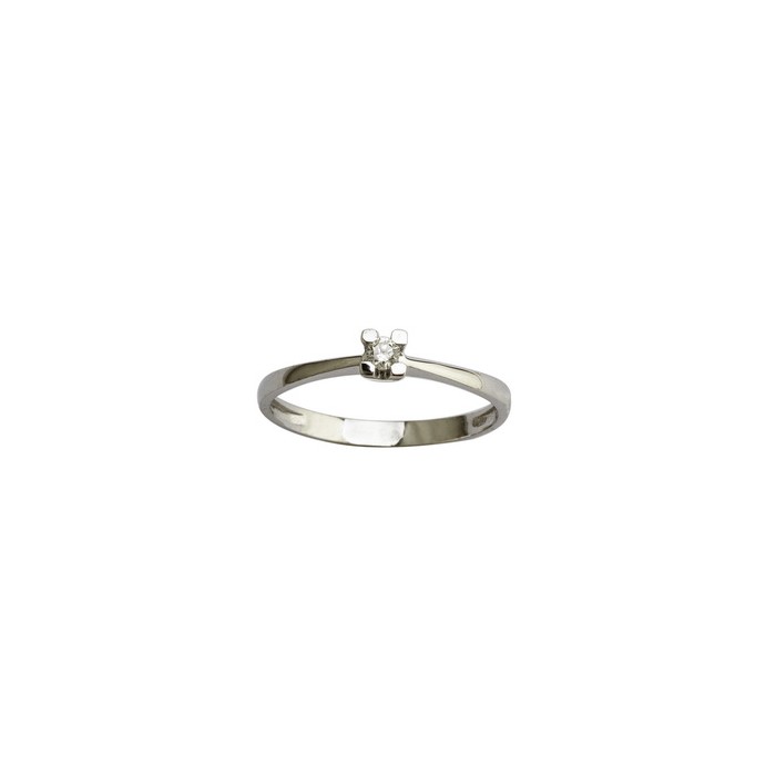 Solitario oro blanco y diamante 0,033cts