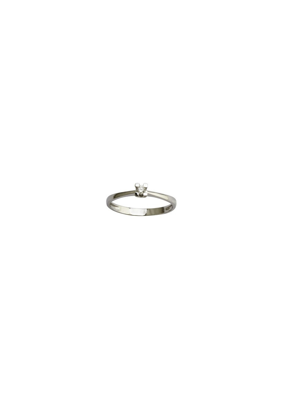 Solitario oro blanco y diamante 0,033cts
