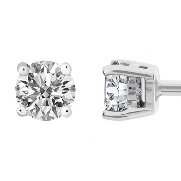 Pendientes dormilonas oro blanco con diamantes 1,04 ct