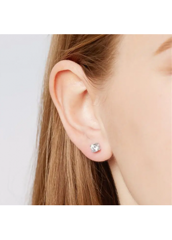 Pendientes dormilonas oro blanco con diamantes 0,64ct