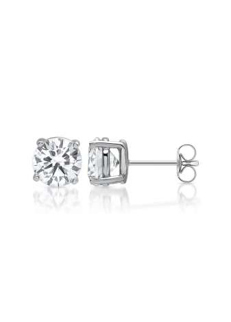 Pendientes dormilonas oro blanco con diamantes 0,64ct