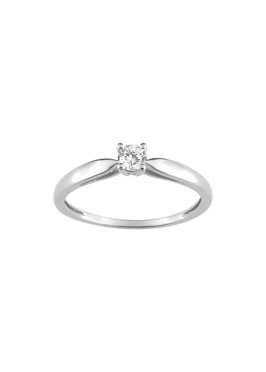 Solitario oro blanco y diamante 0,15ct