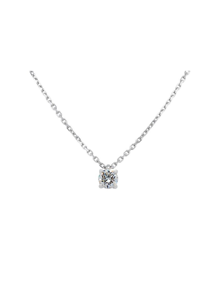Colgante de oro blanco con diamante lab de 0,32ct