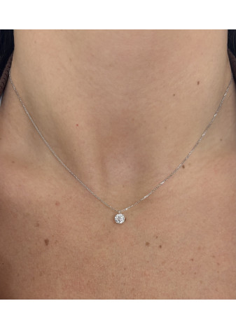 Colgante oro blanco y diamante lab de 0,50ct