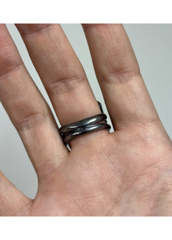 Anillo de plata, oro amarillo y lapislázuli en bruto