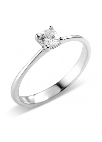 Solitario platino con diamante 0,30ct