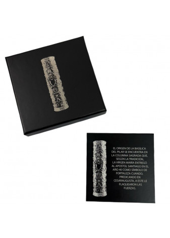 Pulsera porta cenizas columna Virgen del Pilar de plata