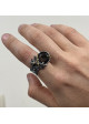Anillo plata, oro y cuarzo rutilo