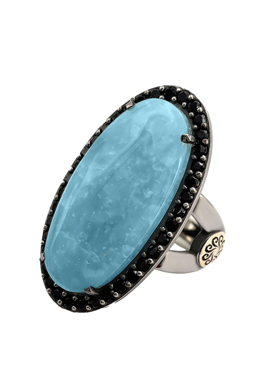 Anillo BOHEMME CIELO oro, plata y semipreciosas