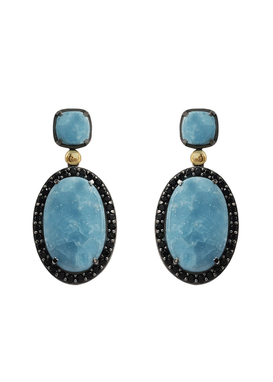 Pendientes BOHEMME CIELO plata, oro y semipreciosas
