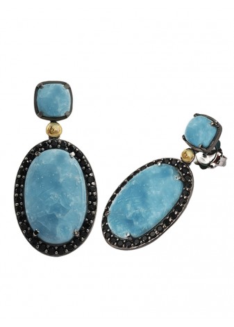 Pendientes BOHEMME CIELO plata, oro y semipreciosas