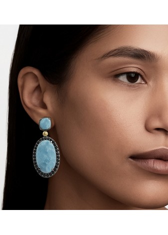 Pendientes BOHEMME CIELO plata, oro y semipreciosas