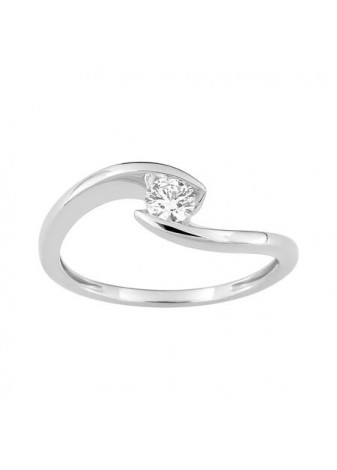 Anillo solitario oro blanco y diamante LAB de 0,20ct