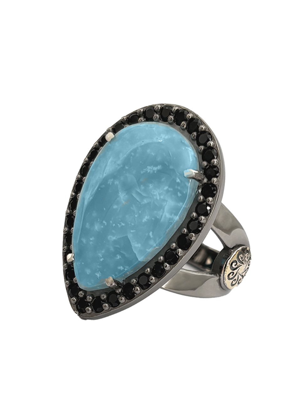 Anillo BOHEMME CIELO oro, plata y espinela