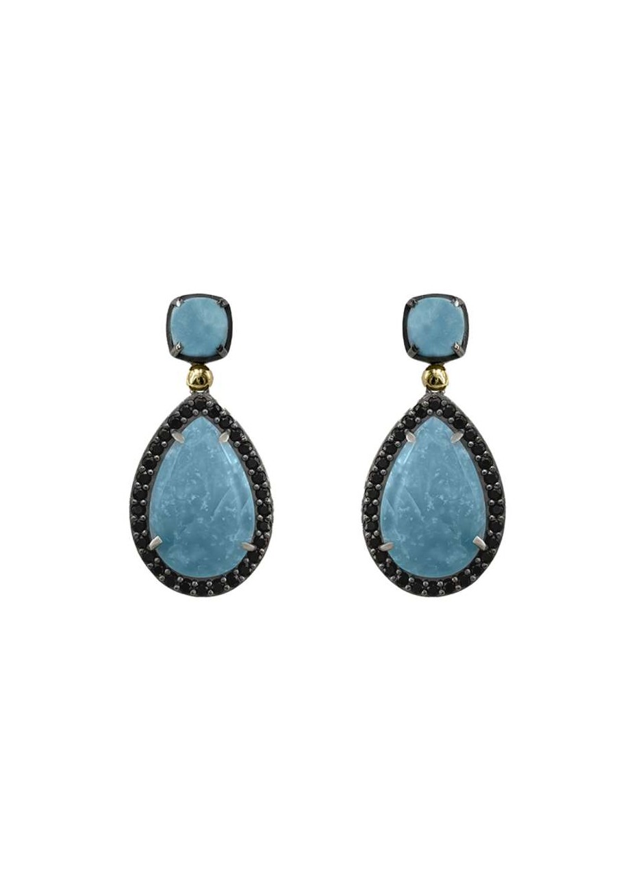 Pendientes BOHEMME CIELO, plata, oro y espinelas