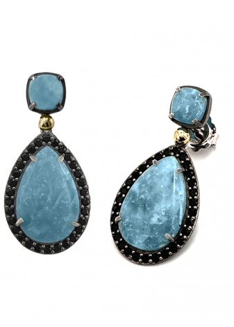 Pendientes BOHEMME CIELO, plata, oro y espinelas