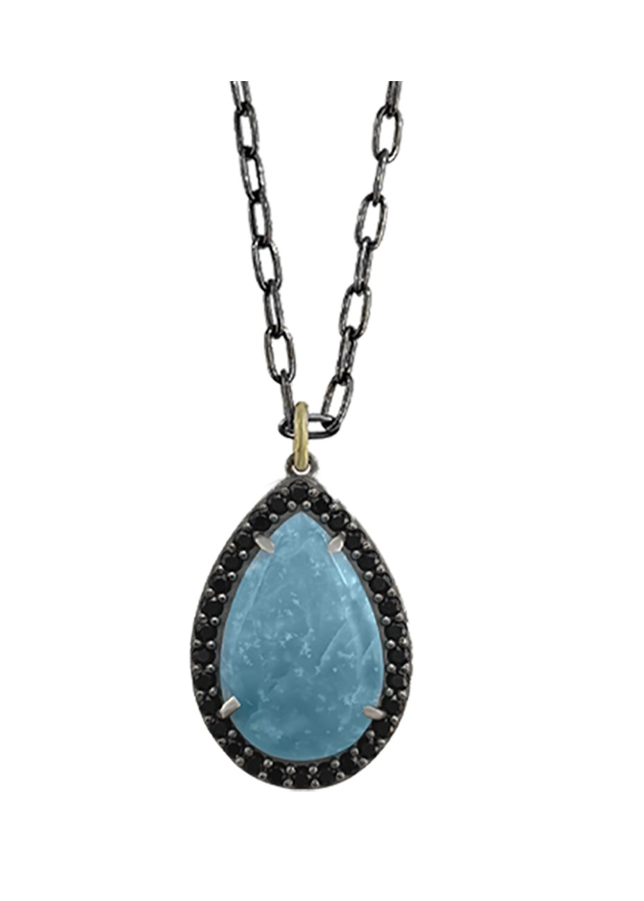Colgante BOHEMME CIELO, plata, oro y espinelas