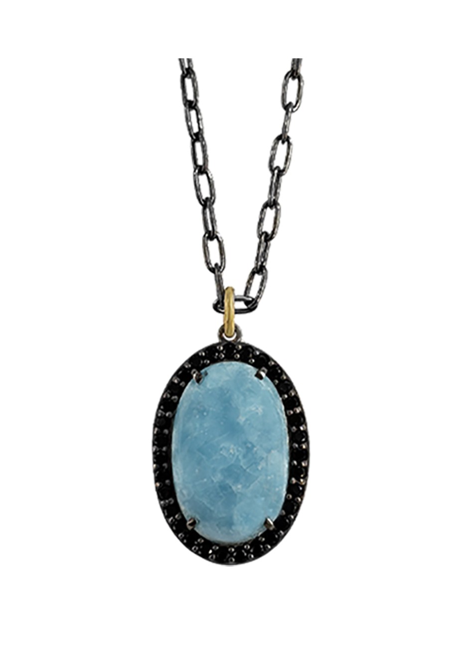 Colgante BOHEMME CIELO, plata, oro y espinelas