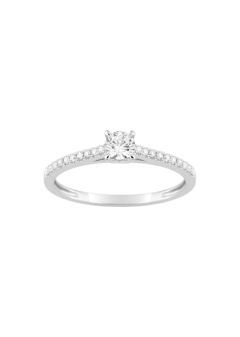 Anillo oro blanco y diamantes LAB 0,32cts