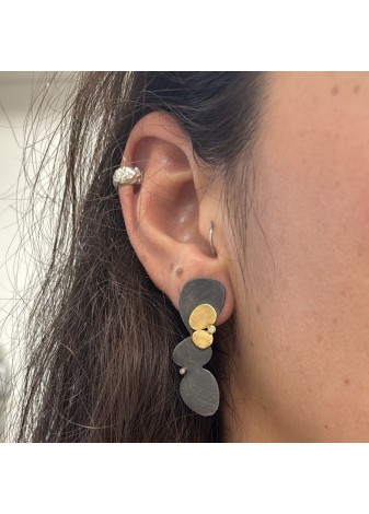 Pendientes oro, plata y diamantes