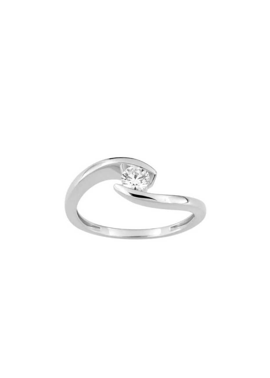 Solitario de platino con diamante de 0,20ct