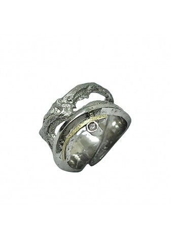 Anillo plata, oro amarillo...
