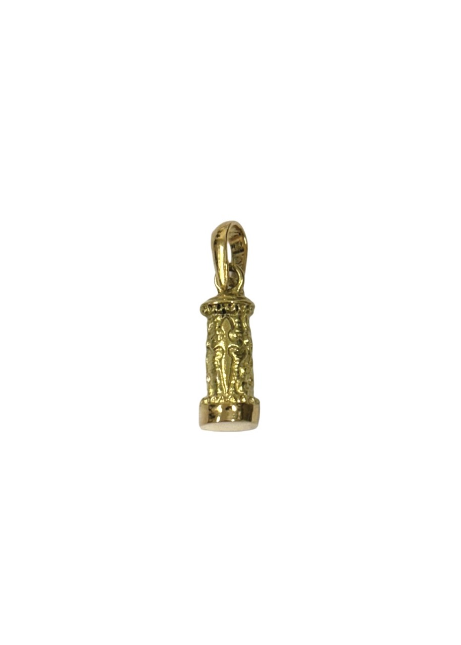 Colgante columna Virgen del pilar en oro amarillo