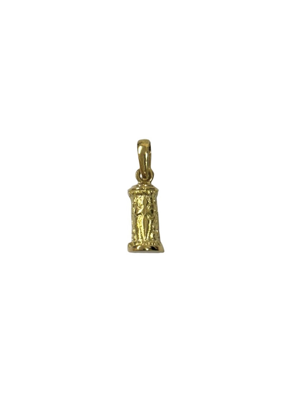 Colgante columna de la Virgen del pilar en oro amarillo