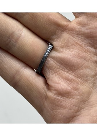 Anillo de plata, oro y brillante 0,15cts