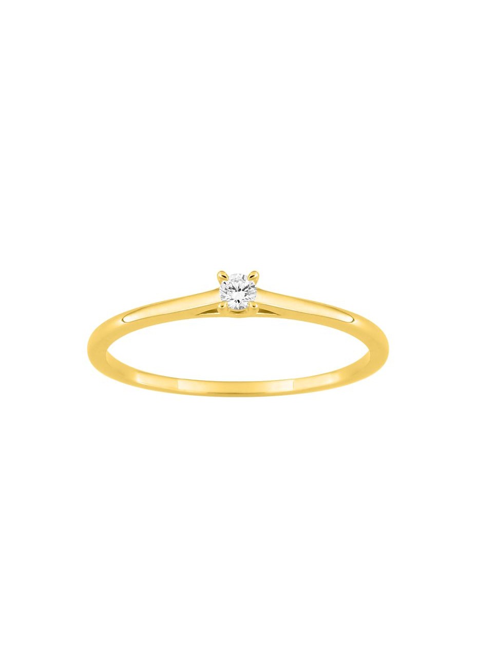 Solitario oro amarillo y diamante de 0,05ct