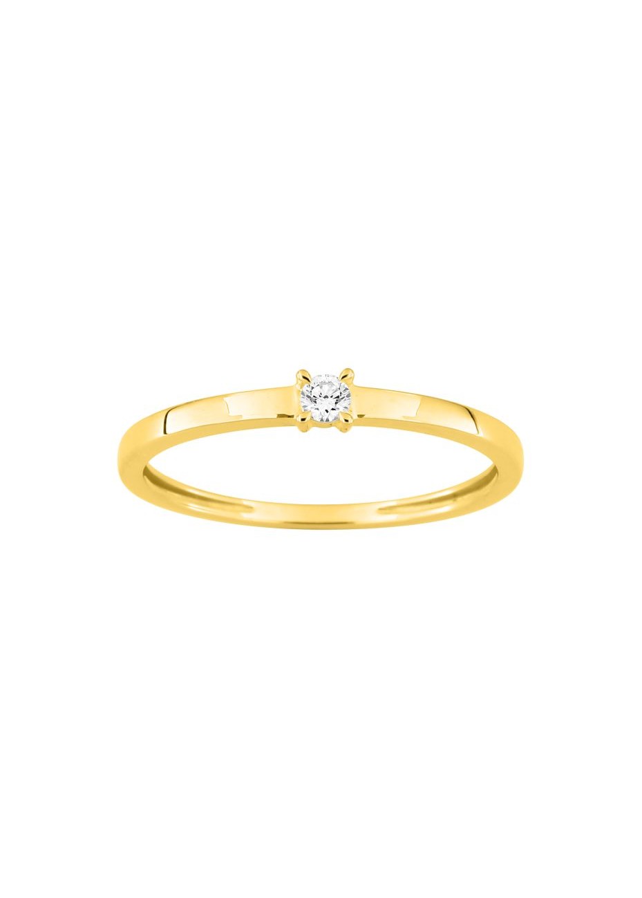 Solitario oro amarillo y diamante LAB 0,05ct