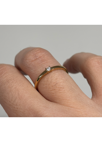 Solitario oro amarillo y diamante LAB 0,05ct