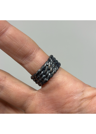 Anillo plata y oro amarillo de 18k