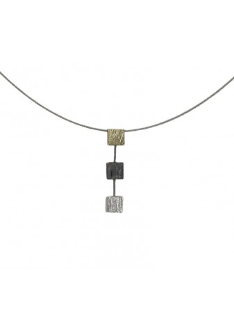Colgante KUBIX plata y oro...