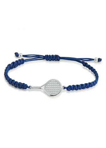 Pulsera plata raqueta de pádel