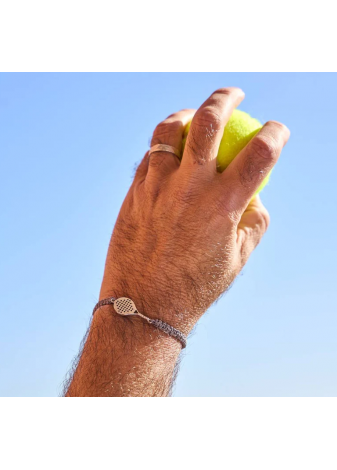 Pulsera plata raqueta de pádel