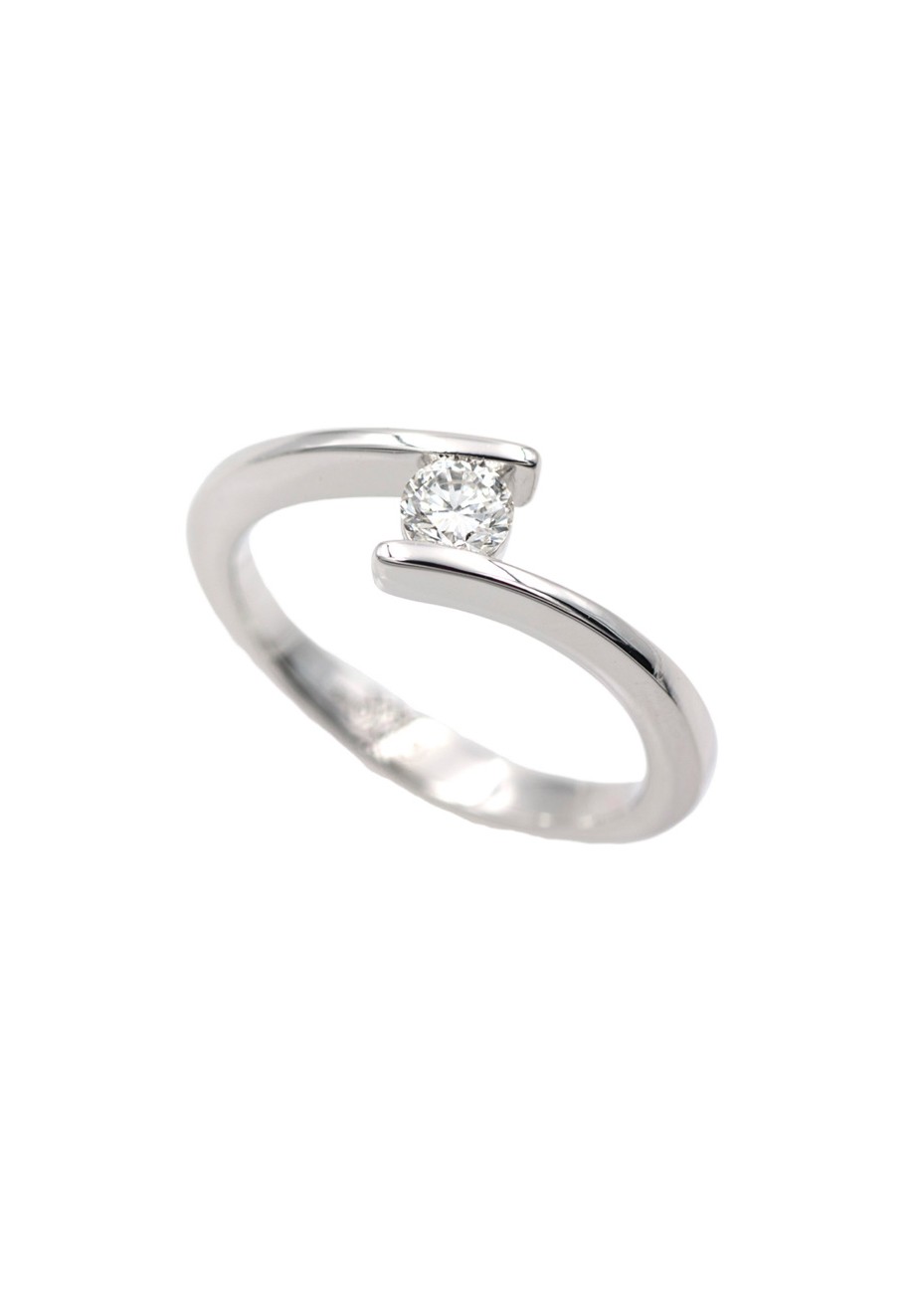 Anillo oro blanco y brillante 0,18ct