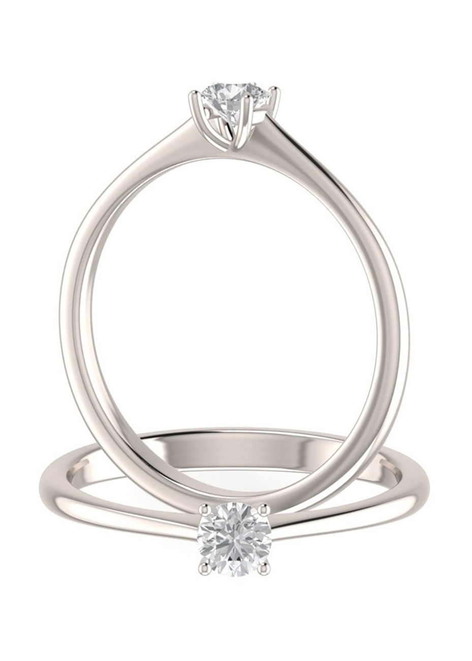 Solitario platino con diamante de 0,30ct