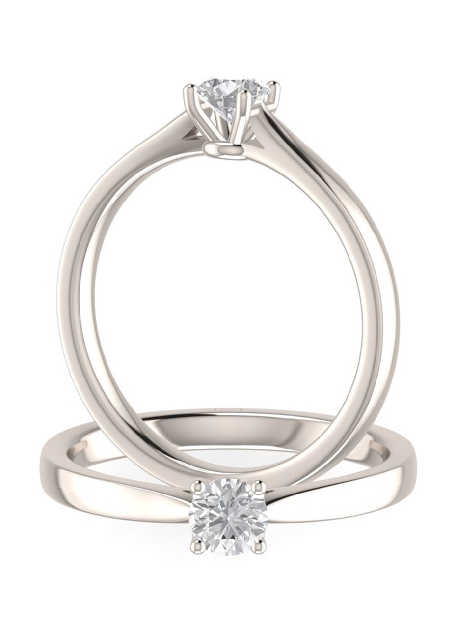 Solitario platino con diamante de 0,34ct