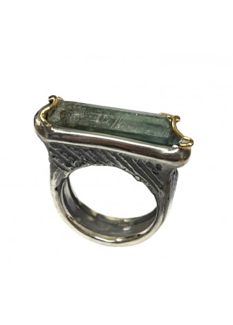 Anillo plata, oro amarillo...