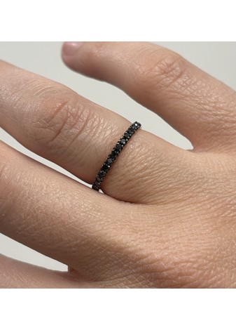 Media alianza oro rosa y diamantes negros