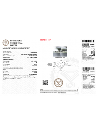 Solitario de platino con un diamante LAB de 0,50cts