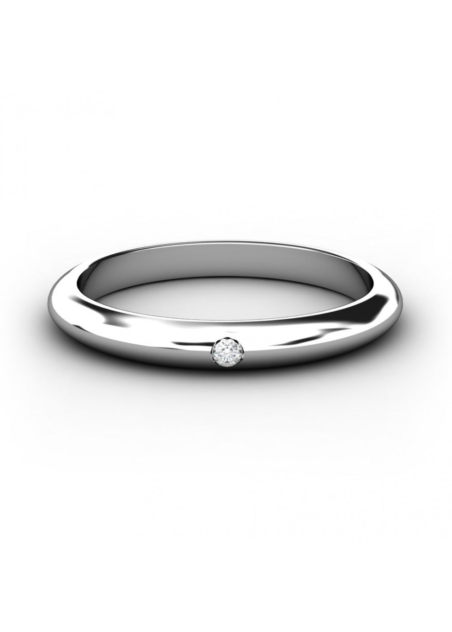 Alianza de platino 950 de 2,5mm con diamante