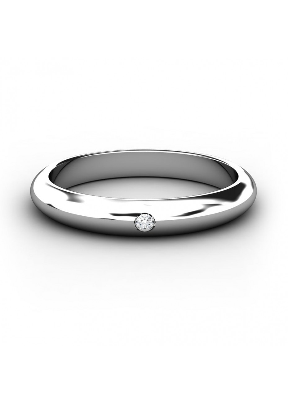 Alianza de platino 950 de 3mm con diamante