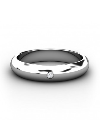 Alianza de platino 950 de 4mm con diamante