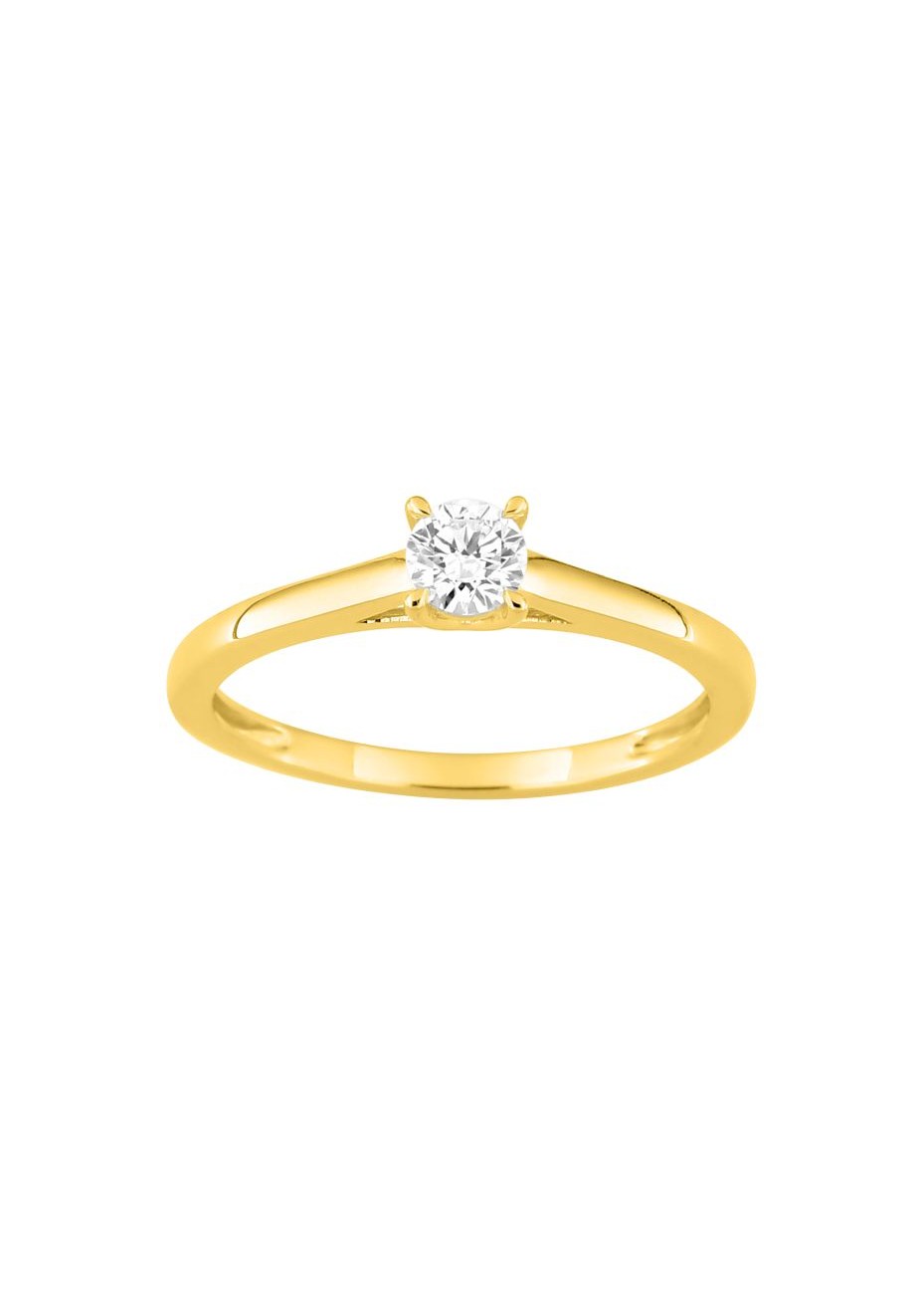 Solitario oro amarillo con diamante LAB de 0,25ct
